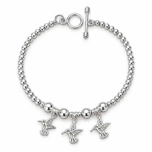 Pulsera Tres Colibrís– Elegancia, Libertad y Alegría
