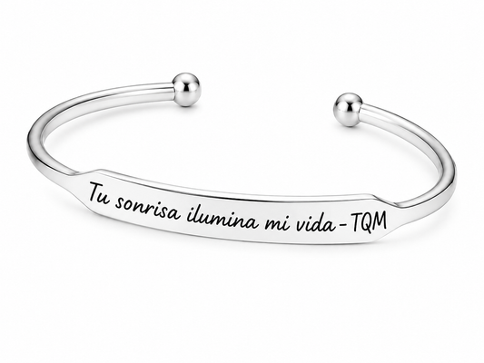 Brazalete Personalizado “Tu Sonrisa Ilumina Mi Vida”
