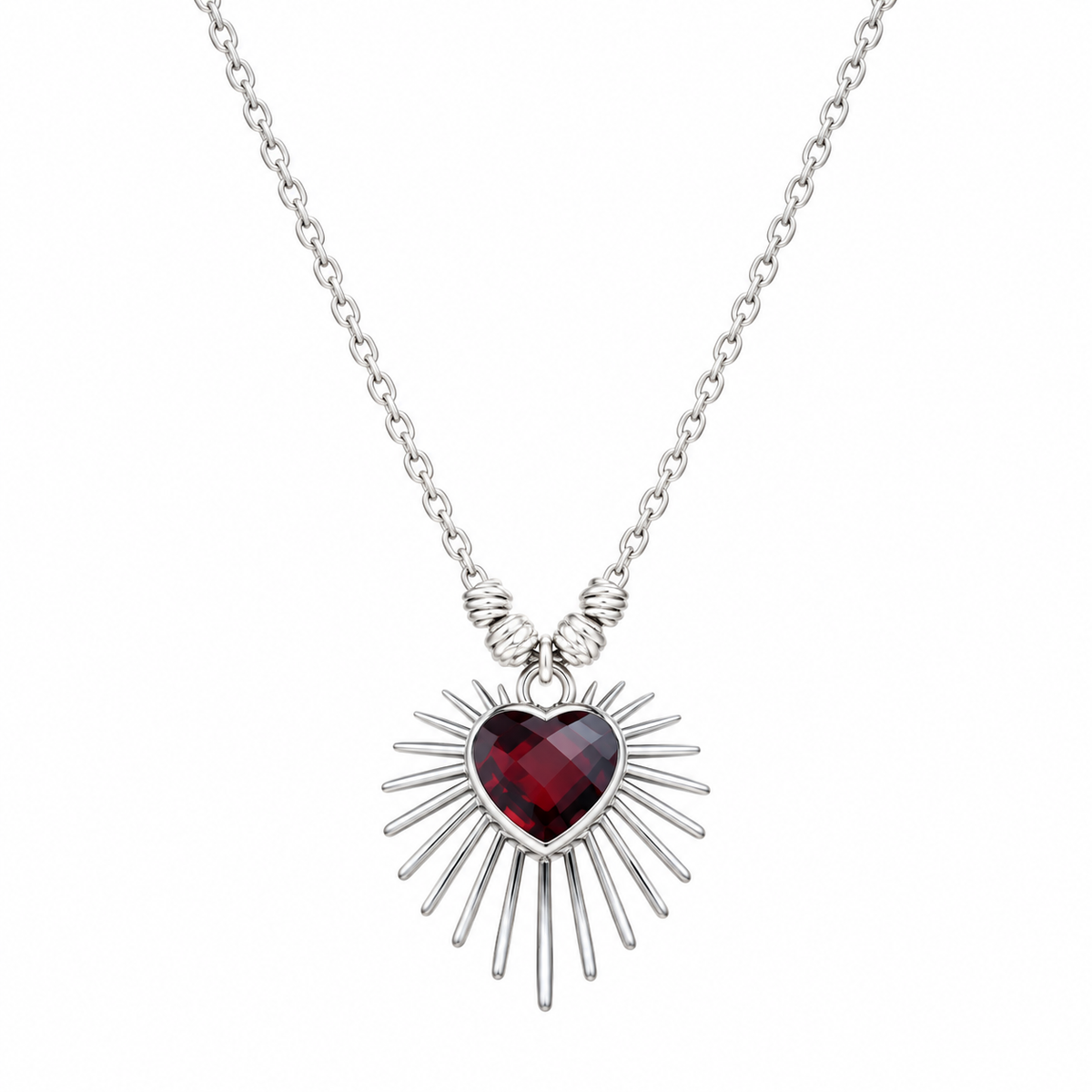 Collar Corazón Radiante Rojo