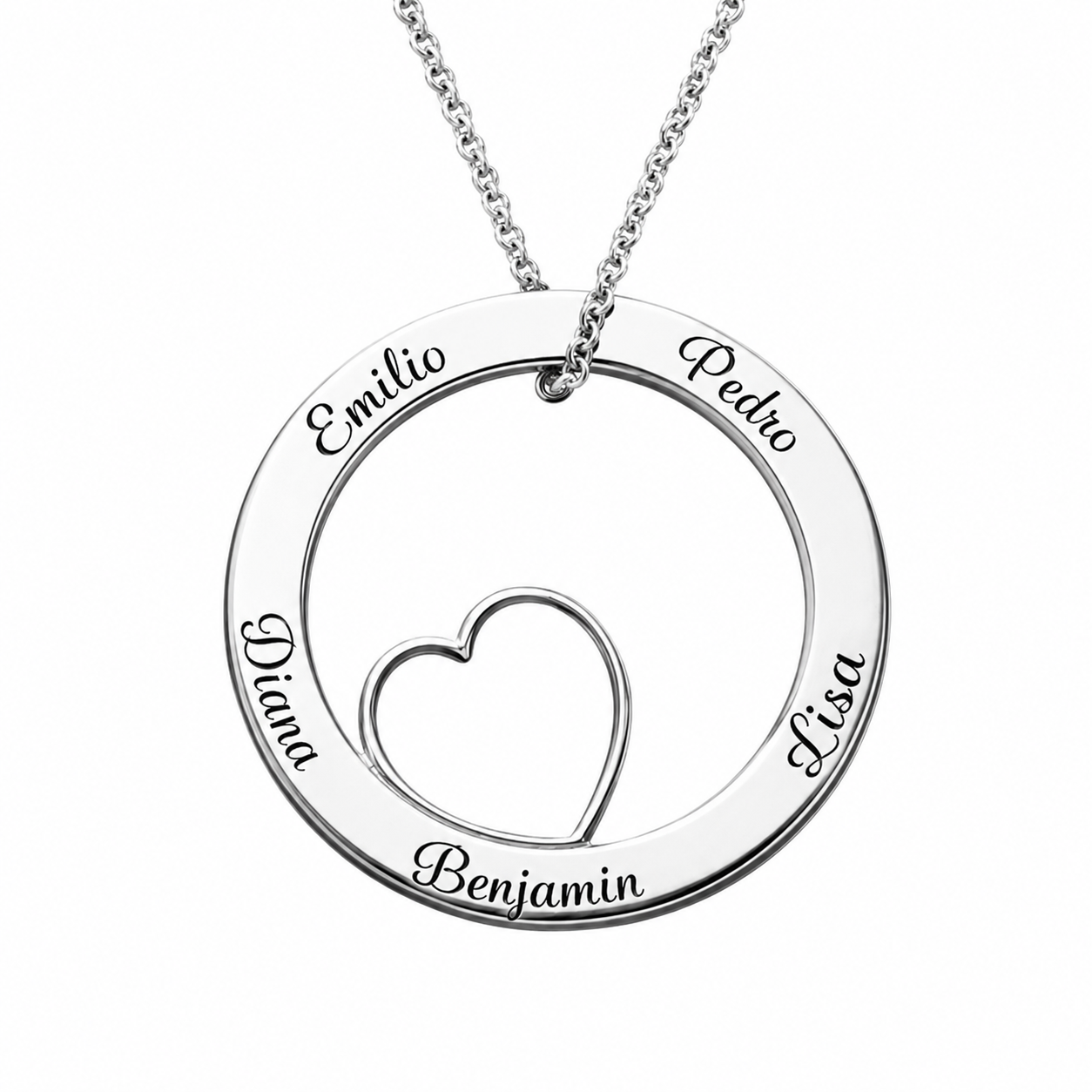 Collar Personalizado "Círculo del Amor" en Plata Ley 925