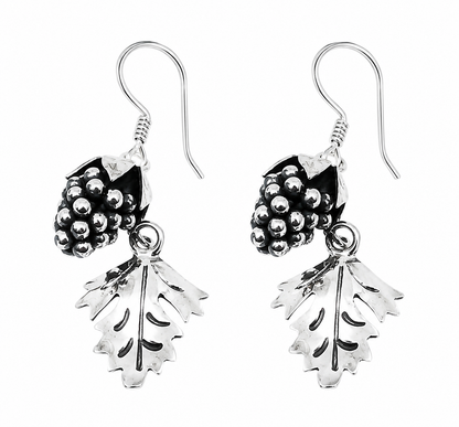 Aretes Racimo de Uvas en Plata Ley 925