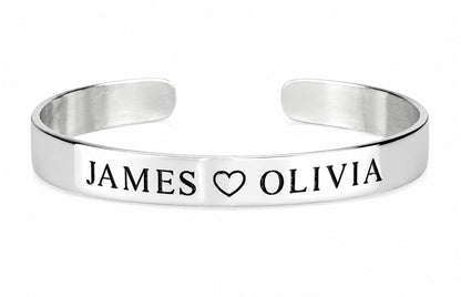 Brazalete Personalizado con Nombres en Plata Ley 925 Vog-H1