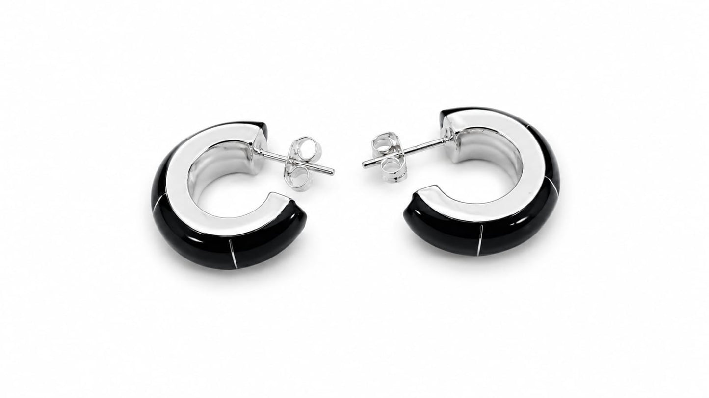 Arracadas con Obsidiana Natural en Plata Ley 925