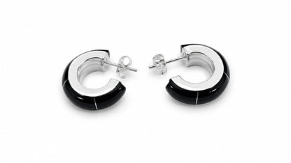 Arracadas con Obsidiana Natural en Plata Ley 925