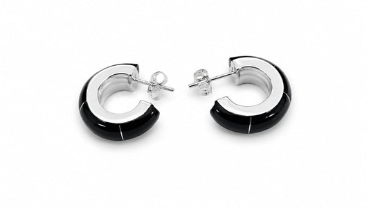 Arracadas con Obsidiana Natural en Plata Ley 925