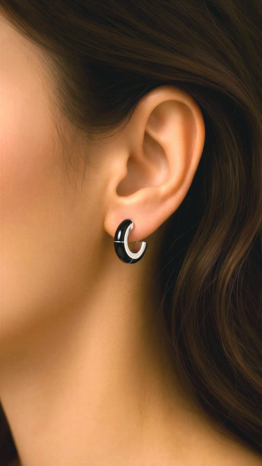 Arracadas con Obsidiana Natural en Plata Ley 925