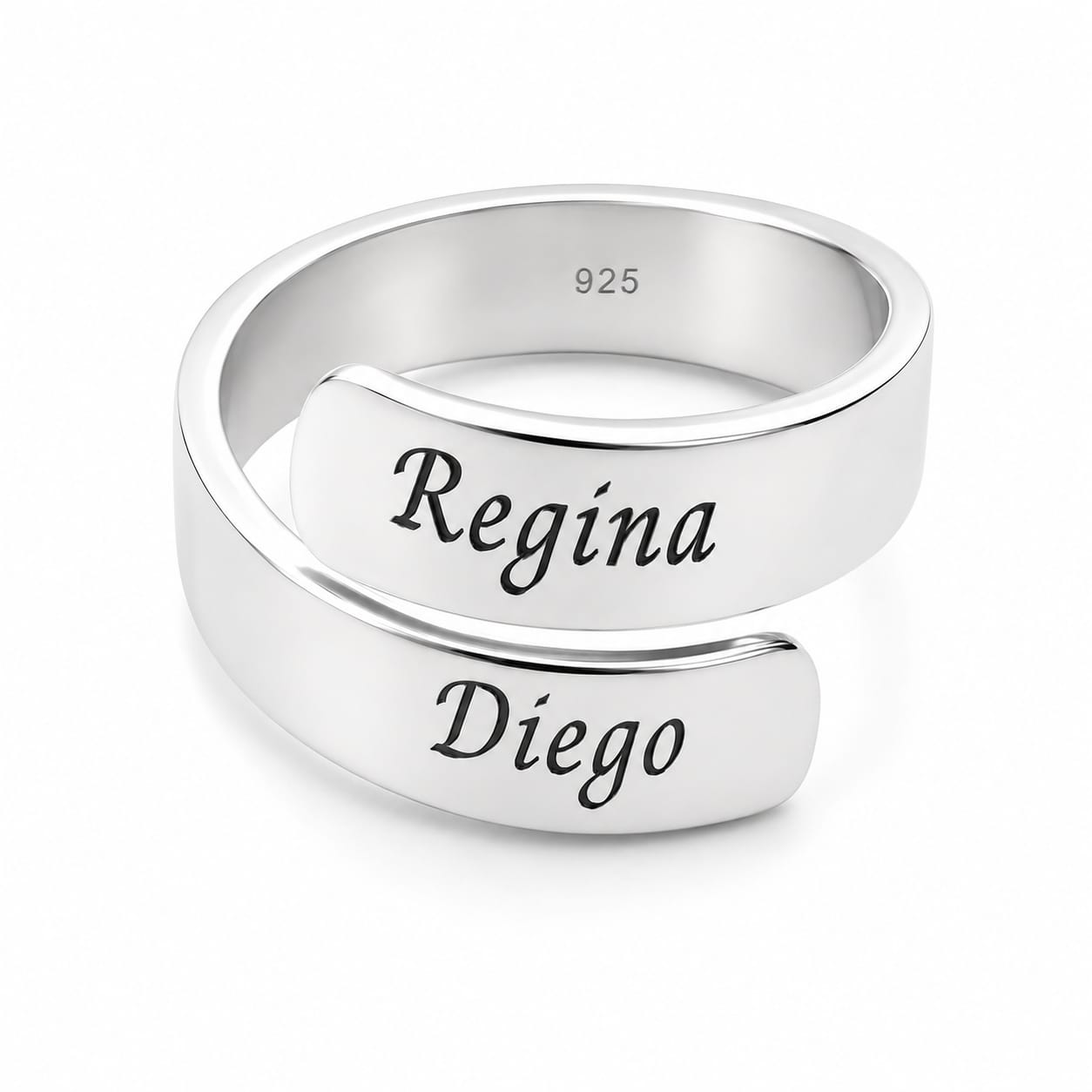 Anillo Personalizado con Nombres en Plata Ley 925 Vog-X1
