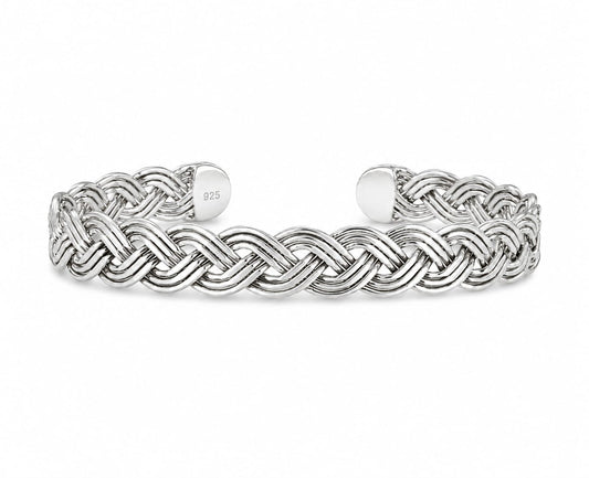 Brazalete Trenzado en Plata Ley 925