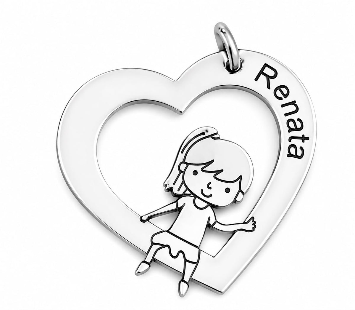 Dije Corazón con un Niño o Niña Personalizado con Nombre – El Amor que Siempre Llevas Contigo