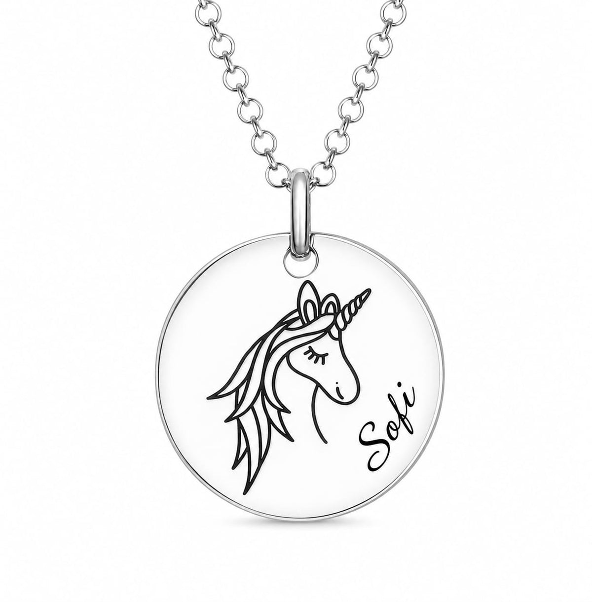 Dije de Unicornio Personalizado con Nombre