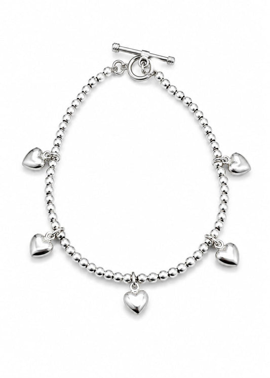 💕 Pulsera de Dijes de Corazón – Elegancia y Amor en Cada Detalle