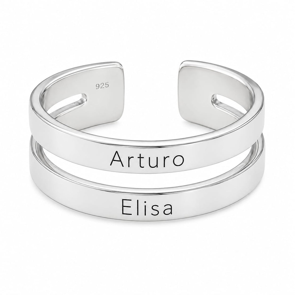 ✨ Anillo Doble Personalizado con Nombres