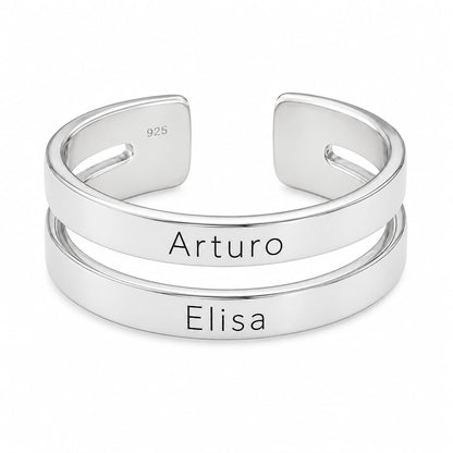 ✨ Anillo Doble Personalizado con Nombres