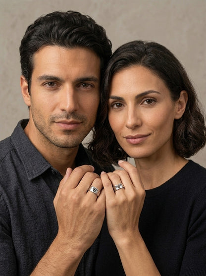 Set de Anillos para Pareja Personalizados – Amor de Superhéroes