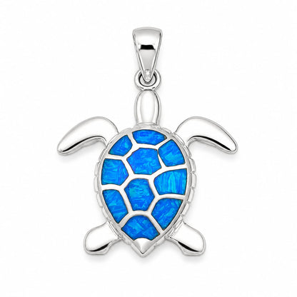 🐢 Dije Tortuga con Ópalo Azul Natural – Inspirado en el Mar