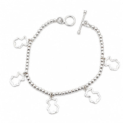 🧸 Pulsera con Dijes Silueta de Osito – Dulzura y Elegancia