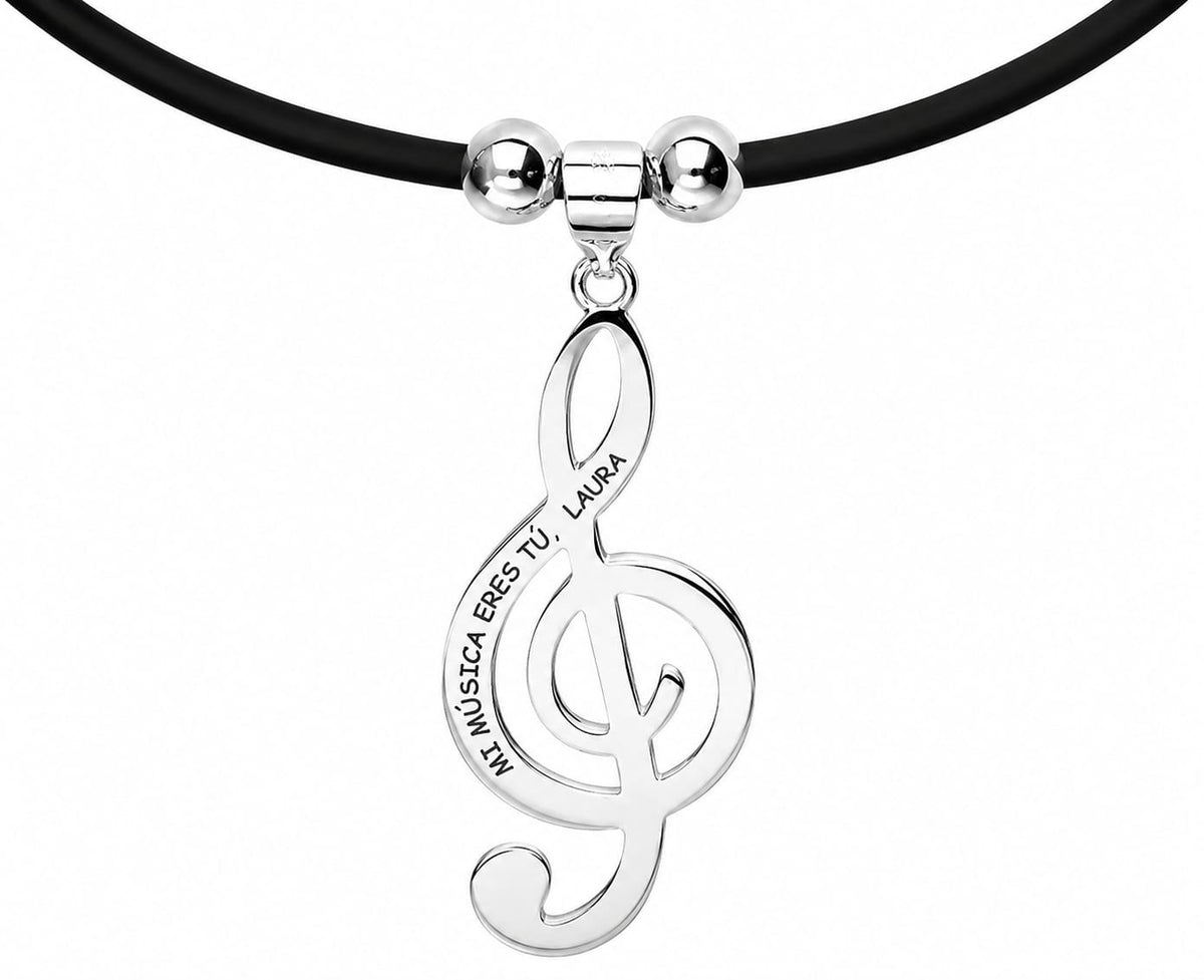🎵 Dije Clave de Sol Personalizable – “Mi Música Eres Tú”