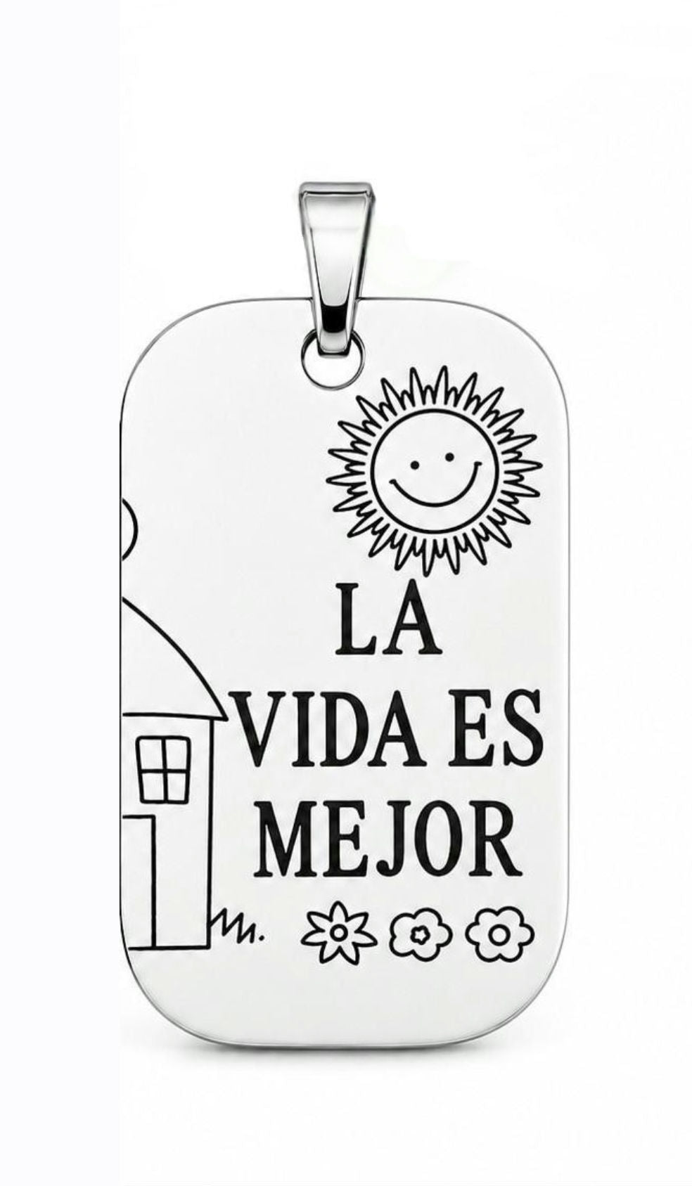 Dije para Pareja "A Tu Lado, La Vida es Mejor" en Plata Ley 925