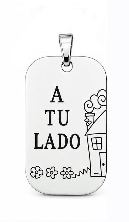 Dije para Pareja "A Tu Lado, La Vida es Mejor" en Plata Ley 925